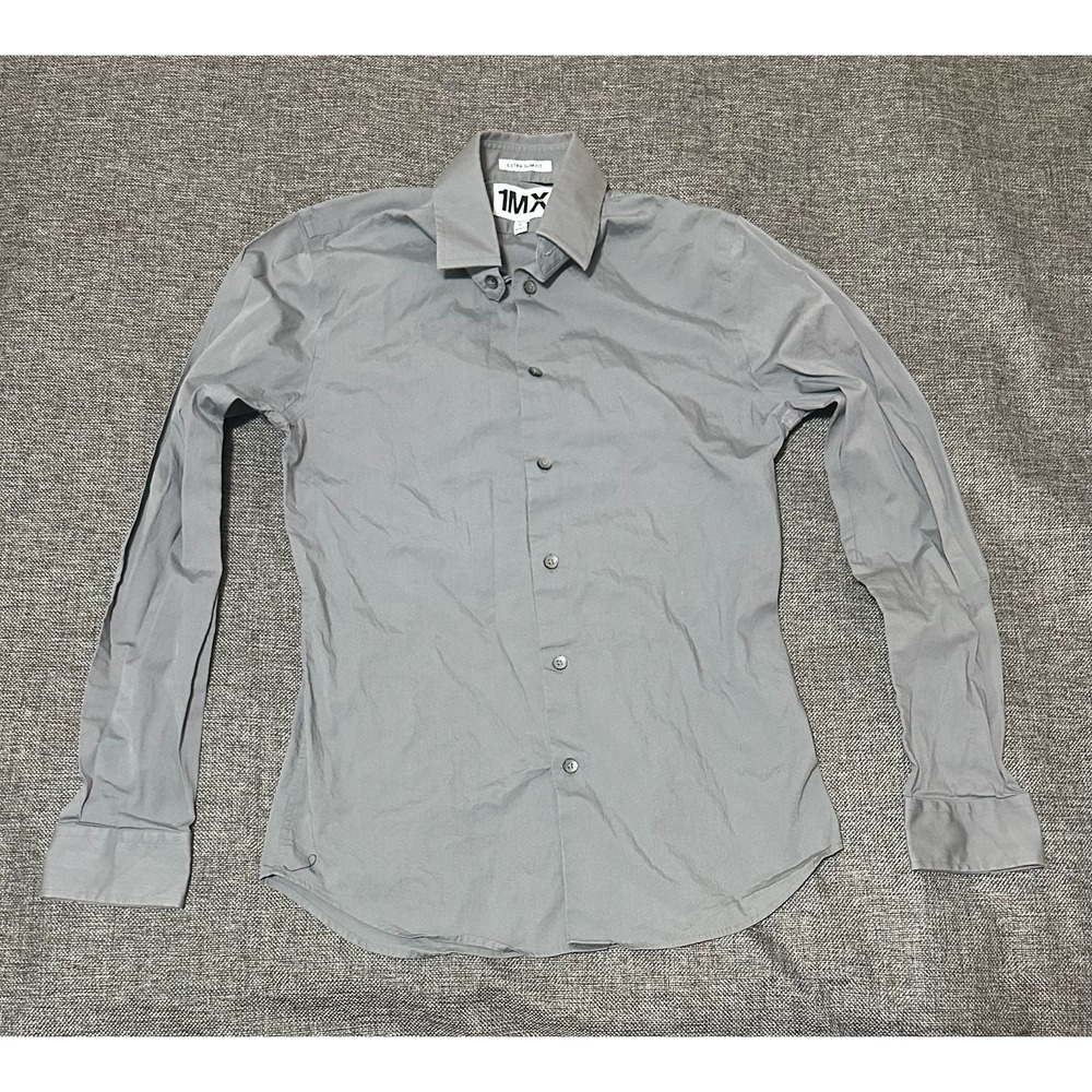 Express 1mx Men's S/P 14-14 1/2 Gray‎ Long Sleeve Shirt